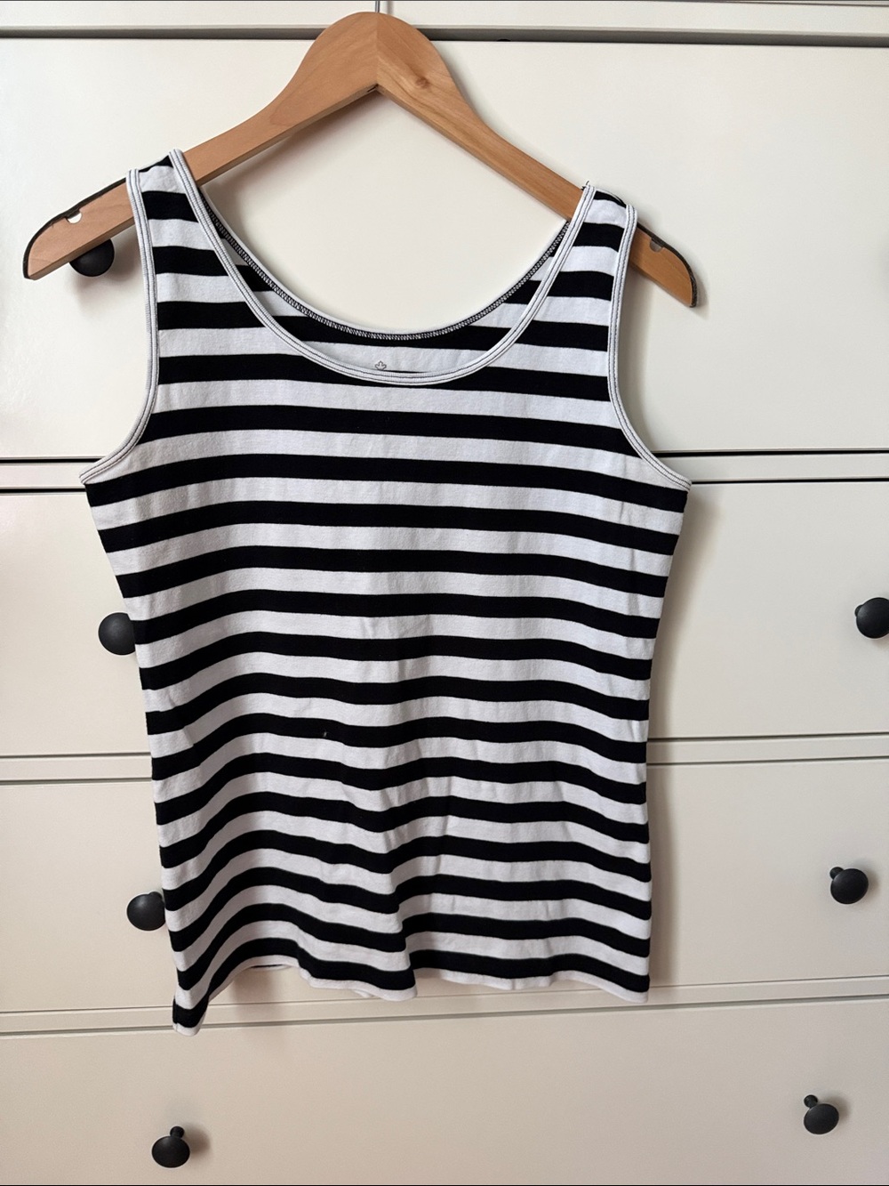 Black & White Striped Tank Top - Classic Women's Sleeveless Tee
